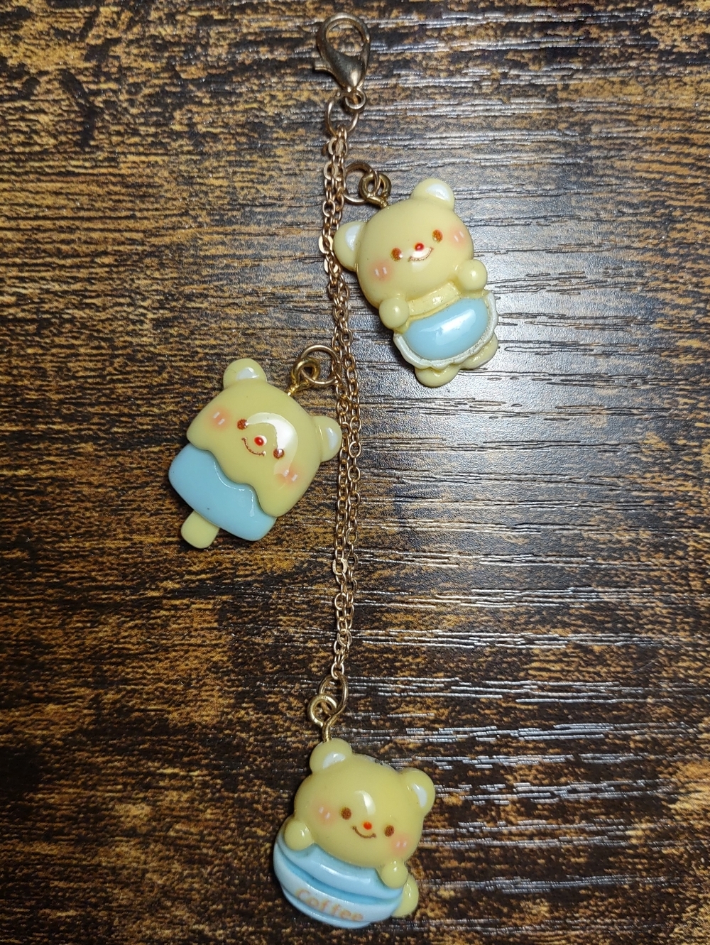 Yellow Bear Charm Keychain